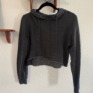 Brandy Melville Dark Gray Cropped Hoodie